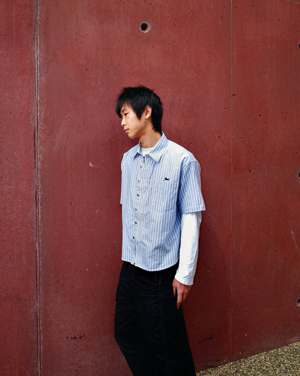 Steed Zipped Oxford Button Up
