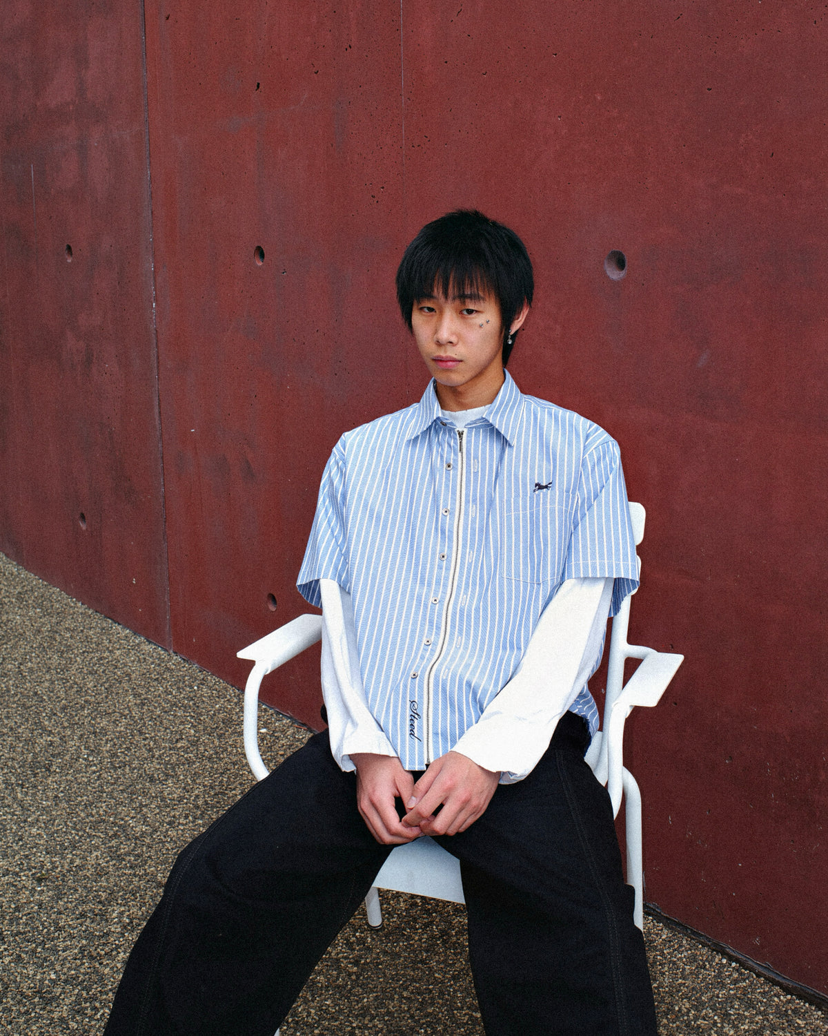 Steed Zipped Oxford Button Up