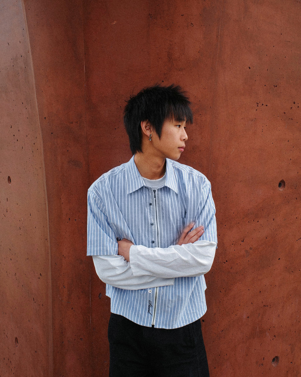 Steed Zipped Oxford Button Up