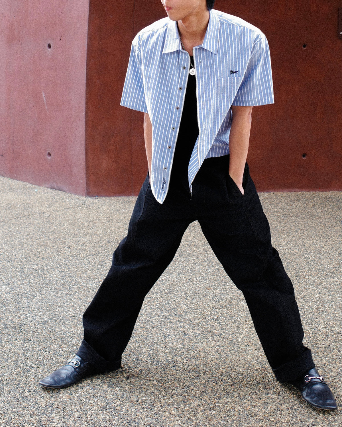 Steed Zipped Oxford Button Up