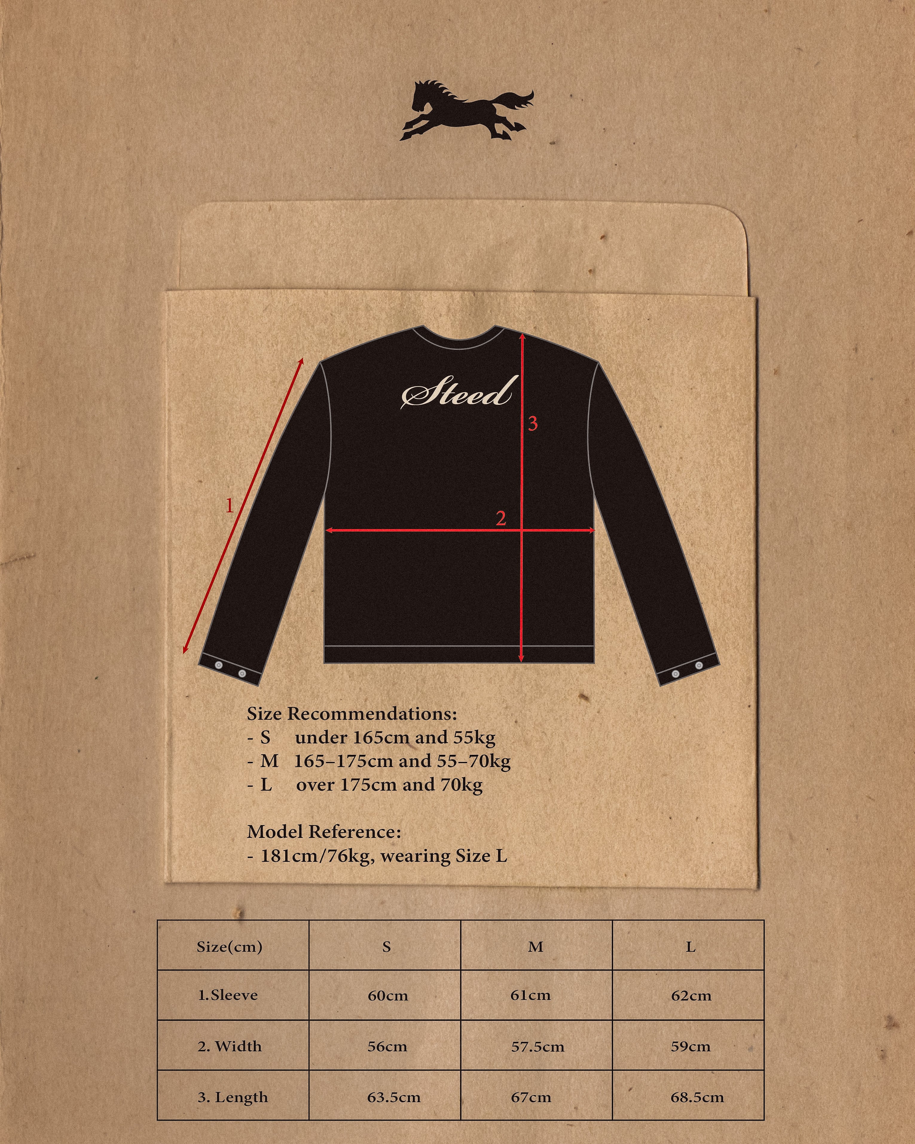 Steed Signature Box Long Tee - Black