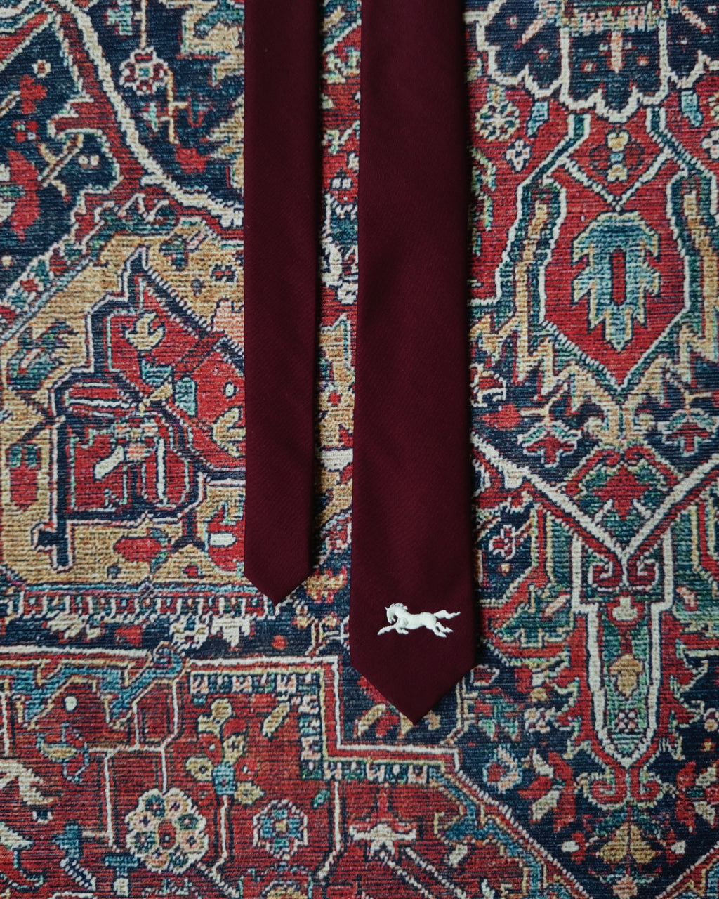 Steed Horse Logo Tie - Red