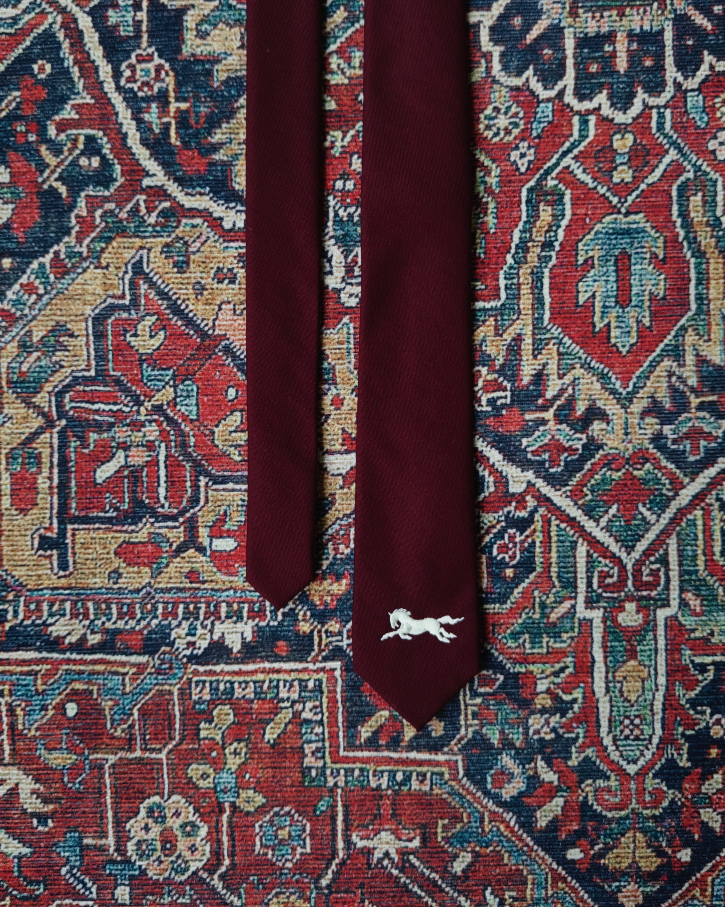 Steed Horse Logo Tie - Red