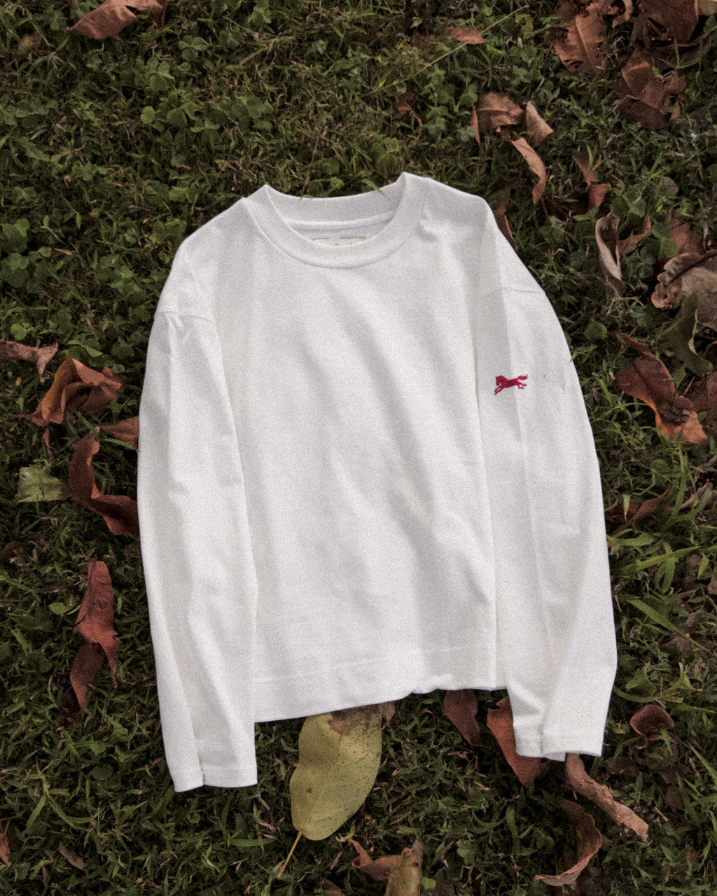 Steed Signature Box Long Tee - White