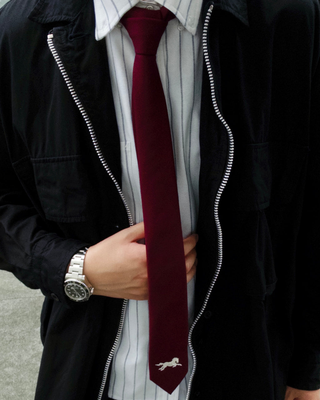 Steed Horse Logo Tie - Red