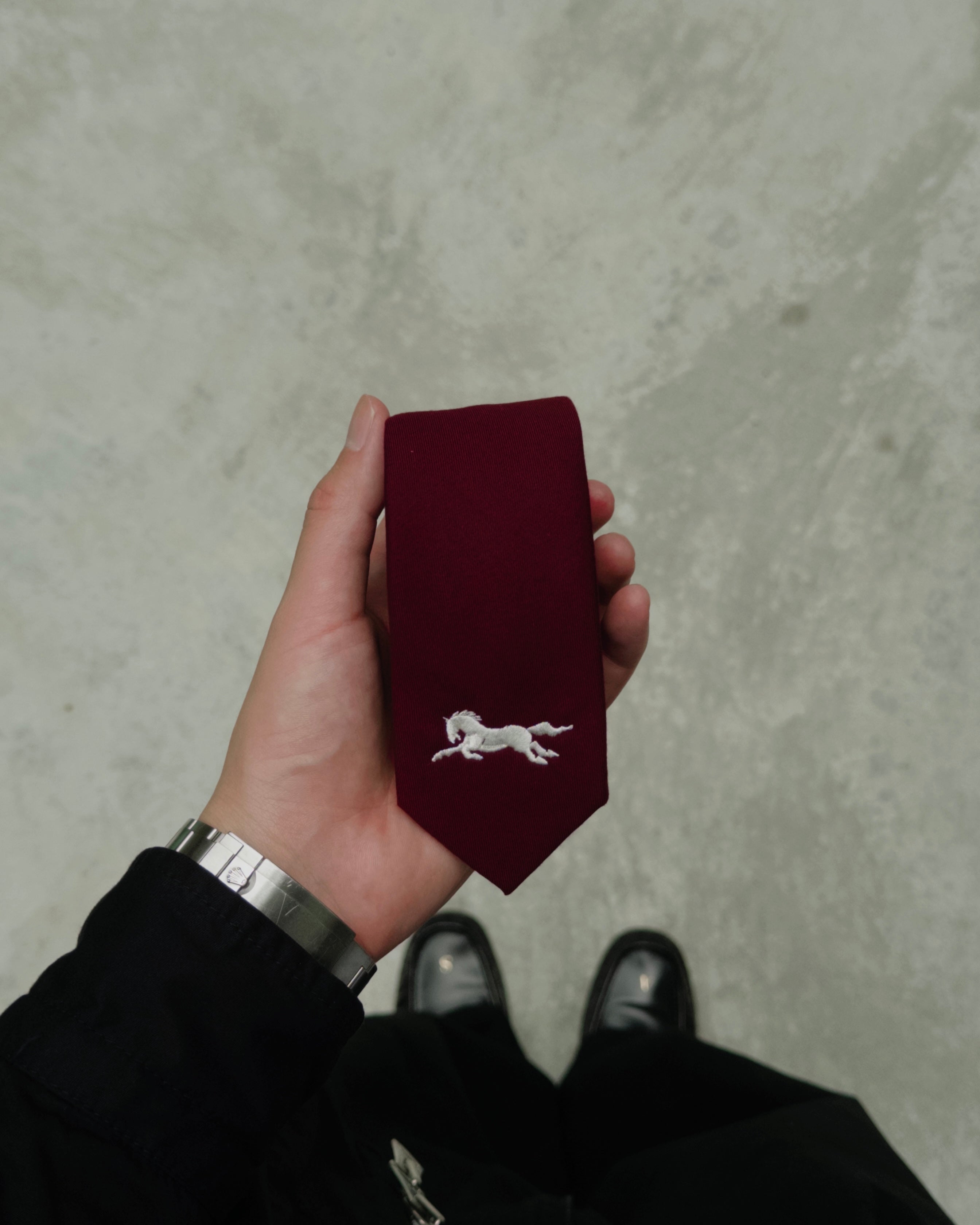 Steed Horse Logo Tie - Red