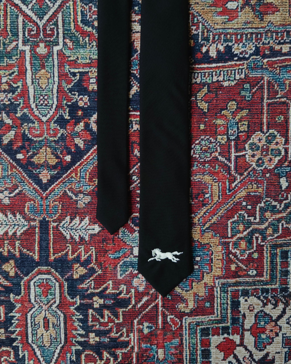 Steed Horse Logo Tie - Black