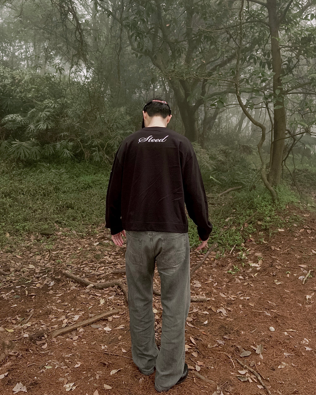 Steed Signature Box Long Tee - Black